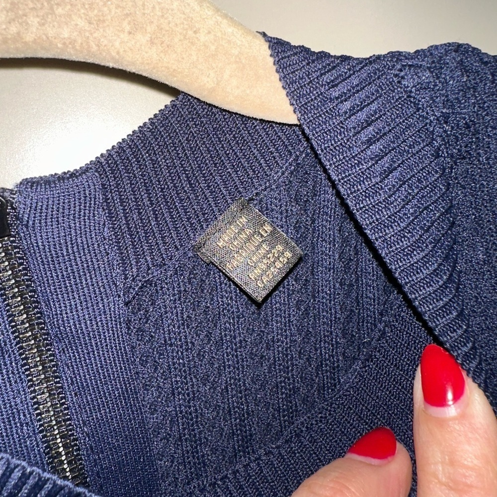 NWOT Ted Baker Navy Blue Knit Dress size 0 - Picture 7 of 12
